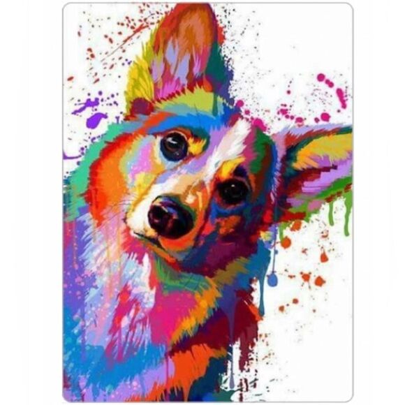 Colorful Corgi Painting Magnet - Picture 2 of 2